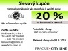 Slevový kupón do kavárny Coffee No54tu najdete v turistickém průvodci a mapě Prague City Line Praha 3