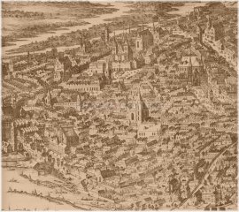 Staré město Pražské (kolem roku 1683) v ve středu kostel sv. Jiljí