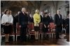 Prezident České republiky Miloš Zeman (vpravo) bývalý prezident Václav Klaus a manželkou vlevo 