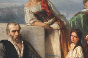 Jaroslav Čermák (1830–1878): Šimon Lomnický žebrá na pražském mostě, 1853